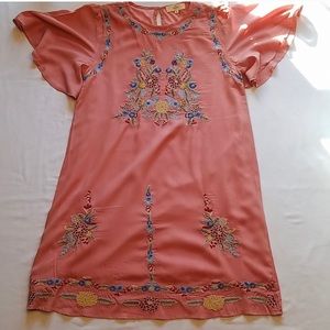 Beautiful Embroidered dress in pink. Size small
